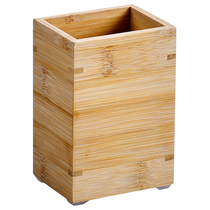 Zahnputzbecher aus Bambus 8,5 x 6,5 x 12 cm natur