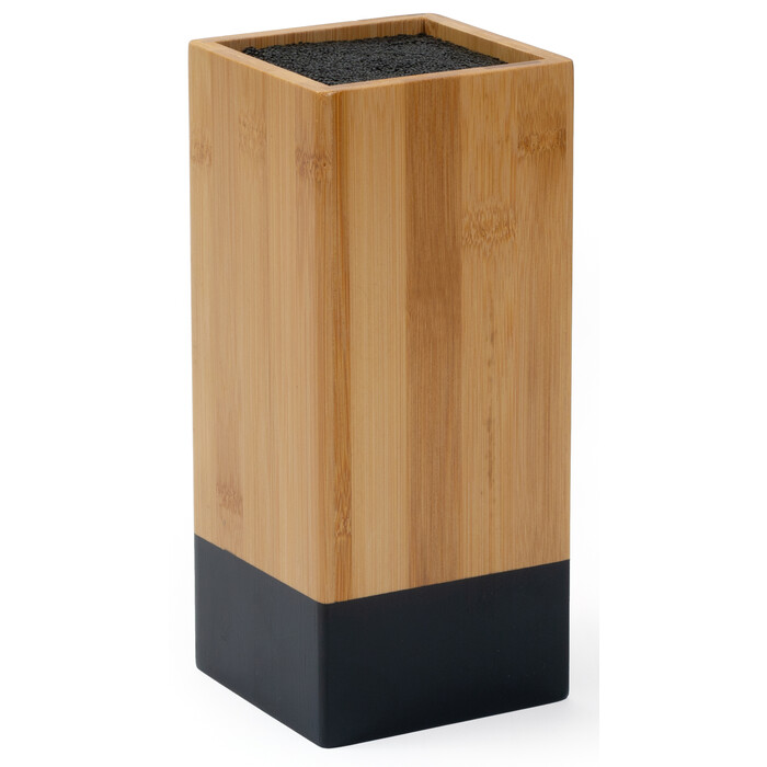 Messerblock aus Bambus mit Kunststoffborsten 10 x 23 x 10 cm hellbraun