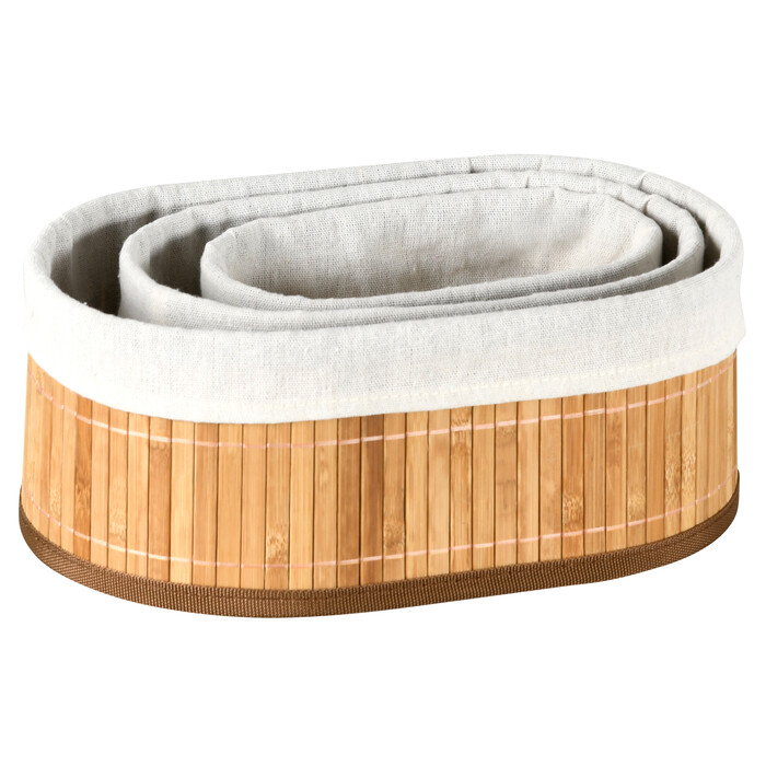 Korb-Set aus Bambus oval 3-teilig