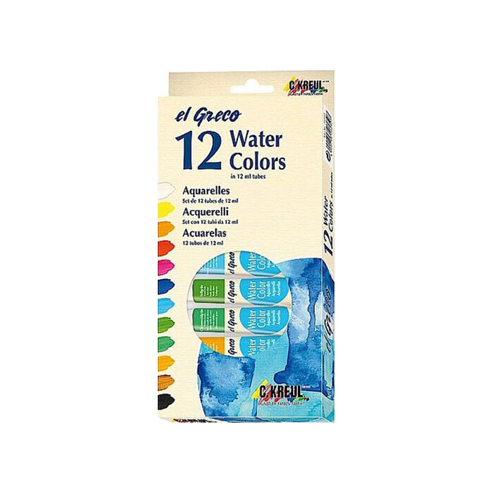 EL GRECO Aquarellfarben-Set 12 x 12 ml