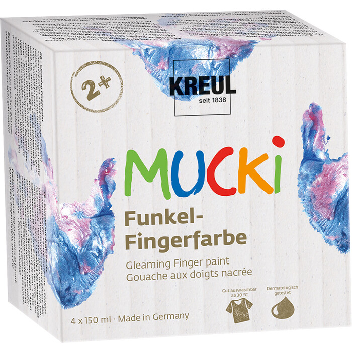 KREUL Funkel-Fingerfarbe Mucki 4 x 150 ml