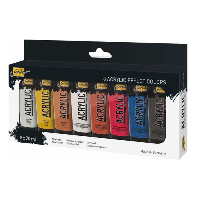 SOLO GOYA Acrylfarben-Set Effect Colors 8 x 20 ml mehrere Farben