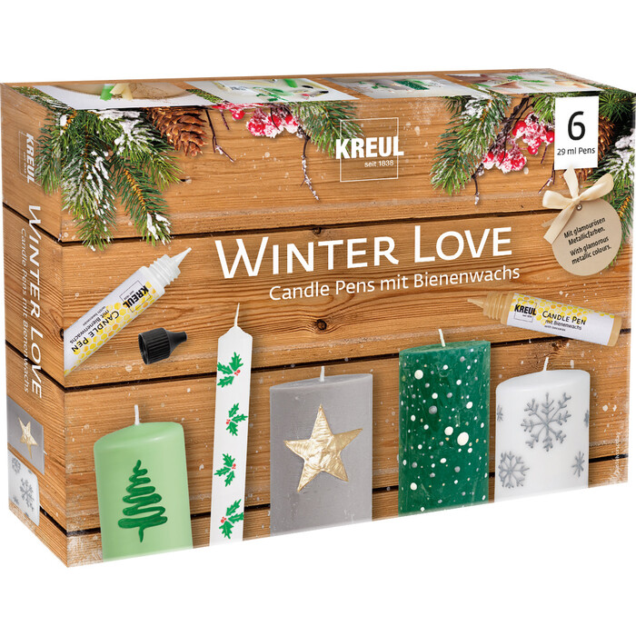 KREUL Candle Pens Winter Love 6 Stück mehrere Farben
