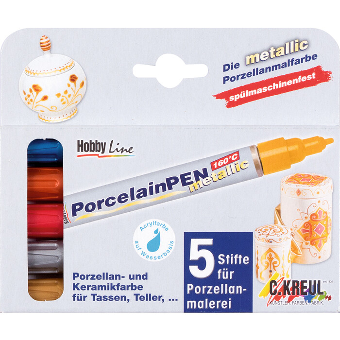 KREUL Porzellanmaler Metallic 5 Stück mehrere Farben