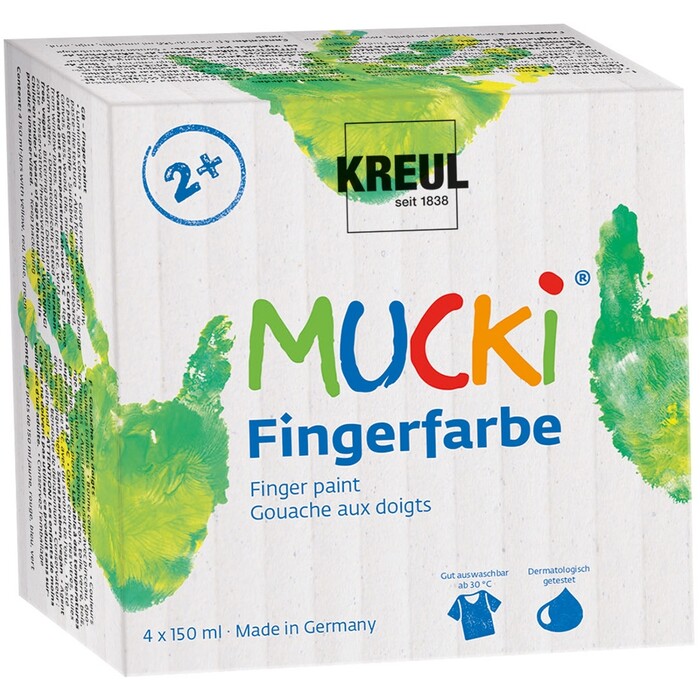KREUL Fingerfarben-Set Mucki 4 x 150 ml mehrere Farben