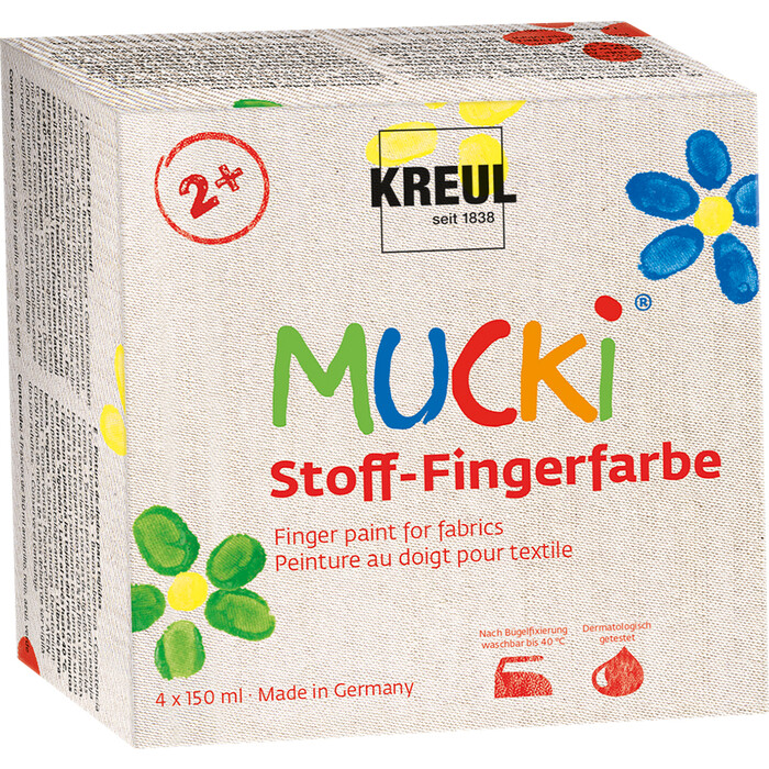 KREUL Stoff-Fingerfarbe Mucki 4 Stück mehrere Farben