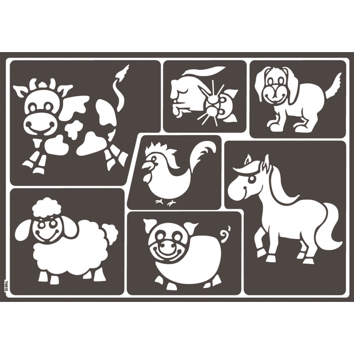KREUL Designschablone Lustige Tierwelt A3 selbstklebend schwarz