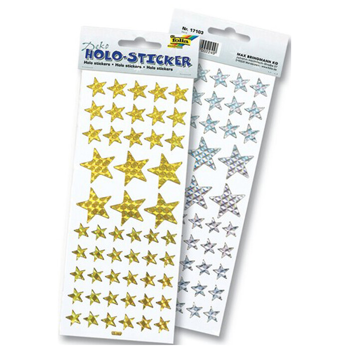 FOLIA Sticker Holo Sterne silber oder gold