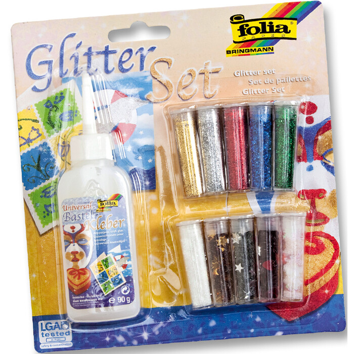 FOLIA Glitter-Set inkl. Deko-Kleber