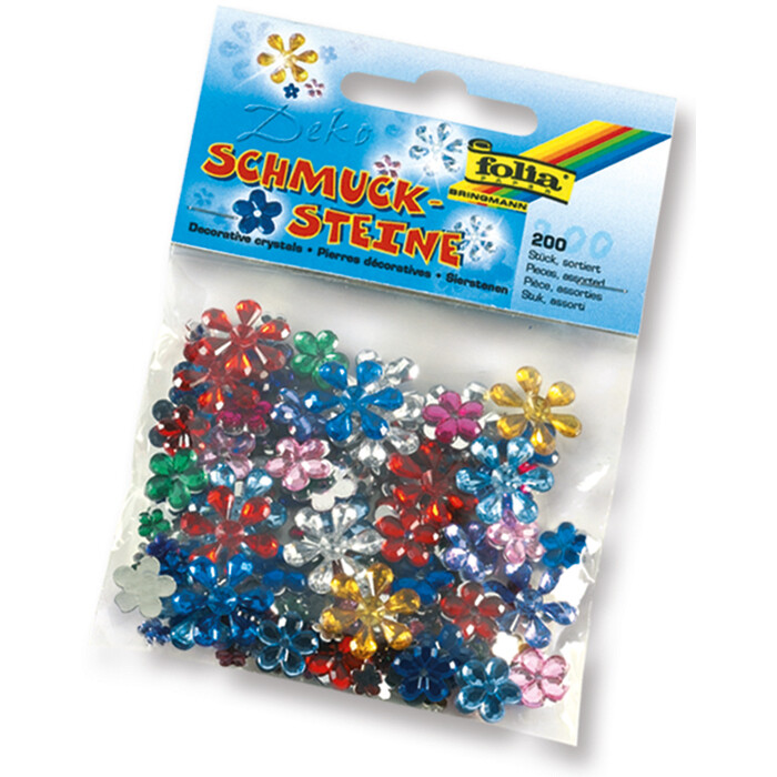 FOLIA Schmucksteine Blumen 200 Stück