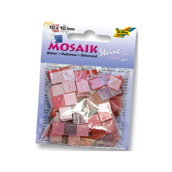 FOLIA Mosaiksteine Glitter 190 Stück pink