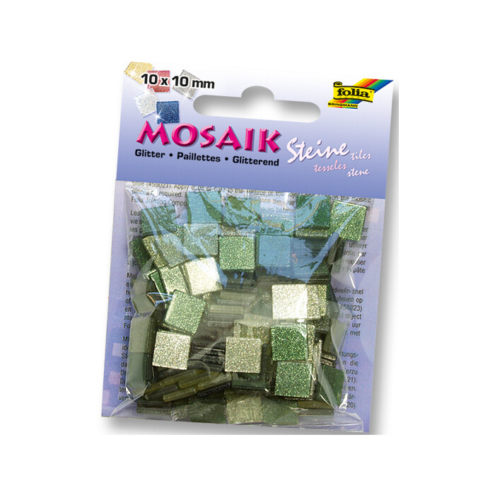 FOLIA Mosaiksteine Glitter 190 Stück grün
