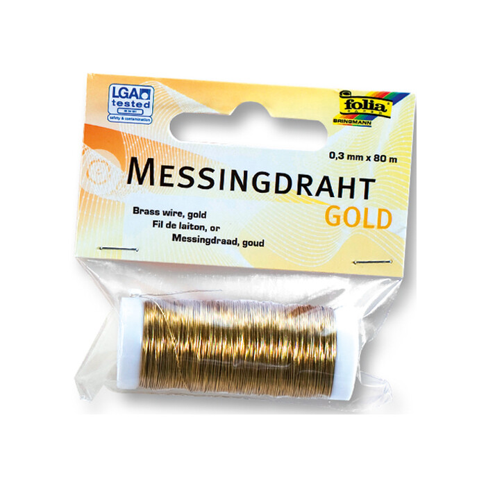 FOLIA Messingdraht 0,3 mm x 80 m gold