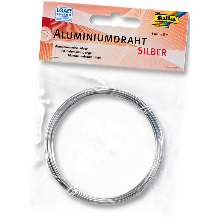 FOLIA Aluminiumdraht 1 mm x 5 m silber