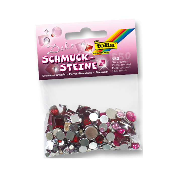 FOLIA Schmucksteine Sweetheart 550 Stück eckig/rund