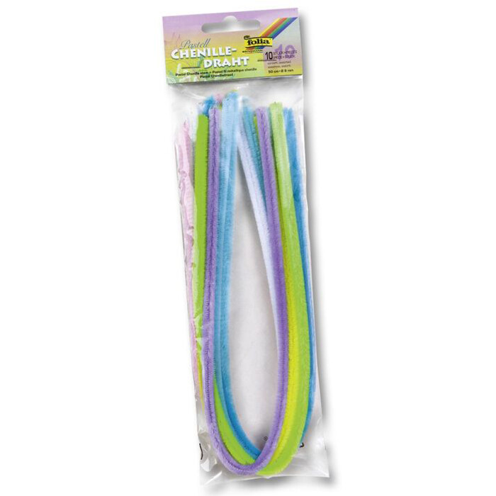 Chenilledraht - Ton in Ton, 50cm, 10 Stück, pastell