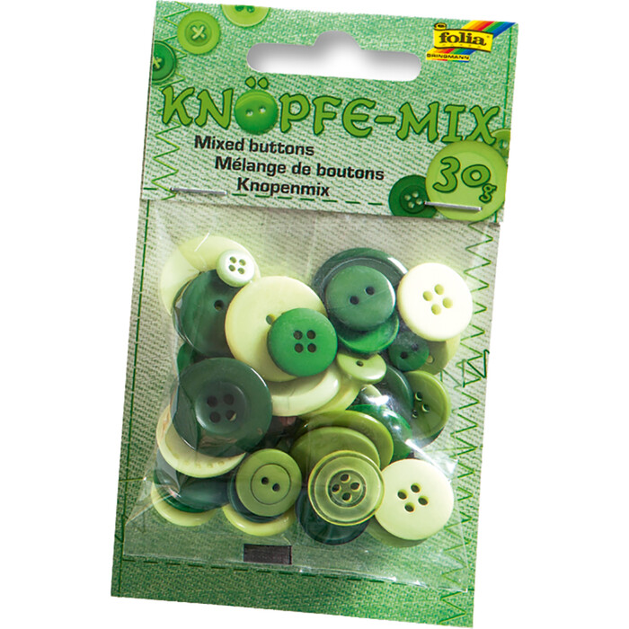 FOLIA Knöpfe-Mix 30 g grün