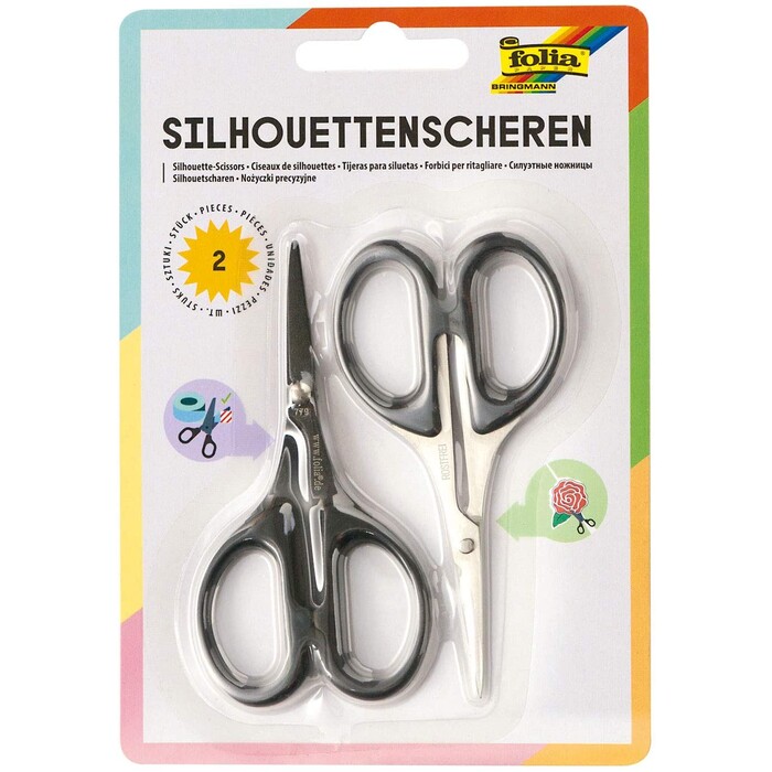 FOLIA Silhouettenscheren-Set 10,5 cm 2 Stück schwarz