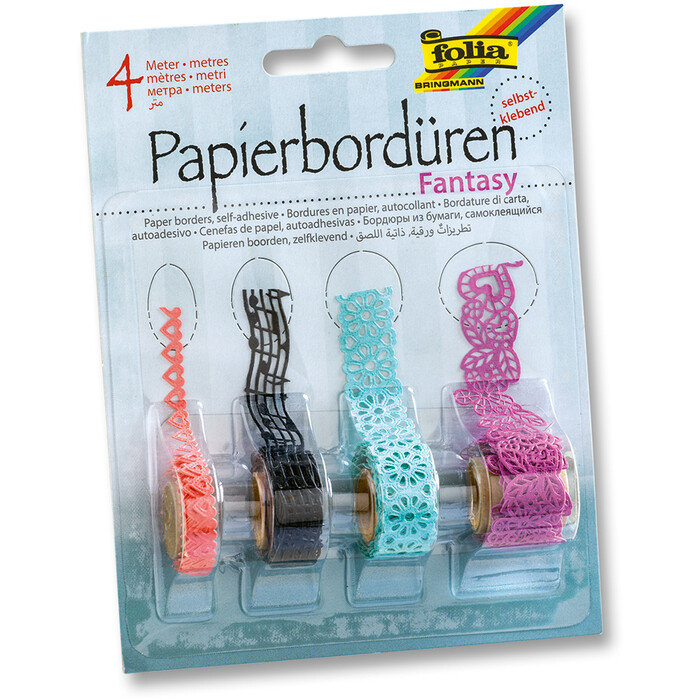 FOLIA Papierbordüren Fantasy selbstklebend 4 Stück