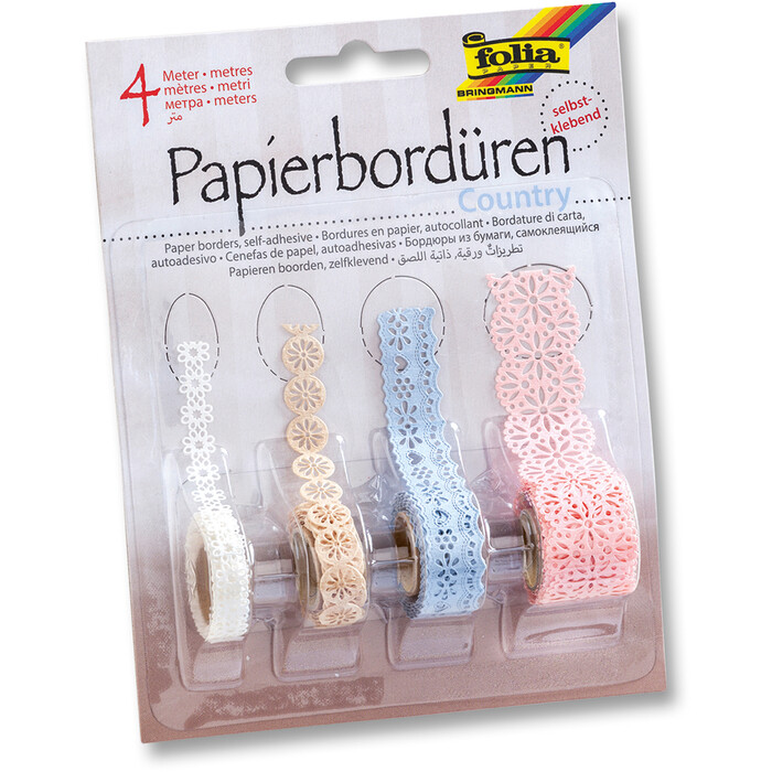 FOLIA Papierbordüren Country selbstklebend 4 Stück