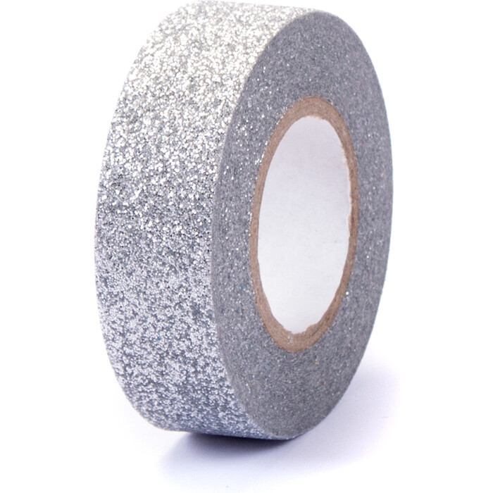 Washi Tape Glitzer 15 mm x 5 m silber