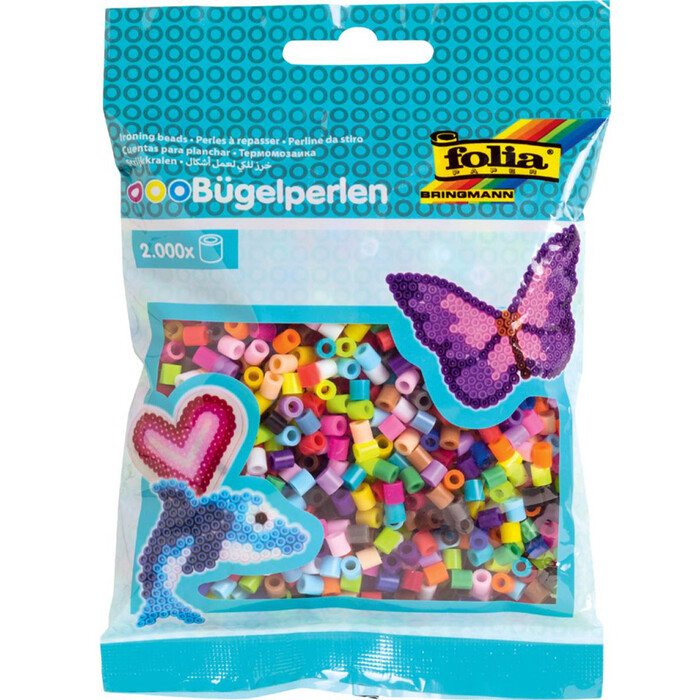 FOLIA Bügelperlen 2.000 Stück bunt