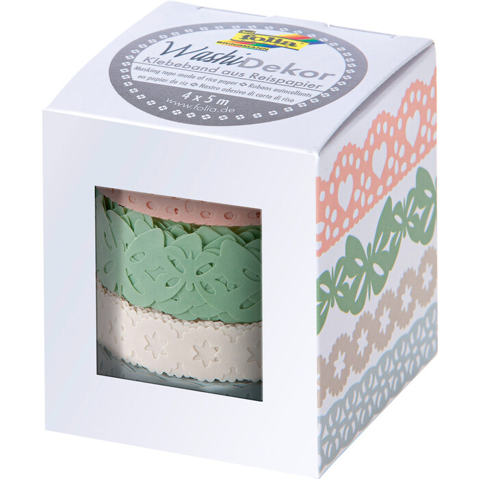 FOLIA Washi-Dekor Pastell 4 Stück mehrere Farben
