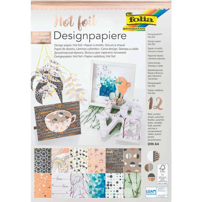 FOLIA Designblock Hotfoil III DIN A4 12 Blatt bunt