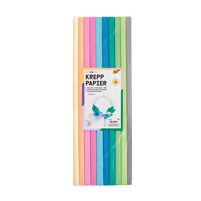 Folia Krepppapier-Rollen Trend, 50 x 200 cm, 10 Stück, mehrere Farben