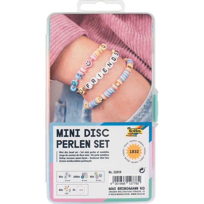 FOLIA Mini Disc Perlen-Set 1.832 Teile bunt