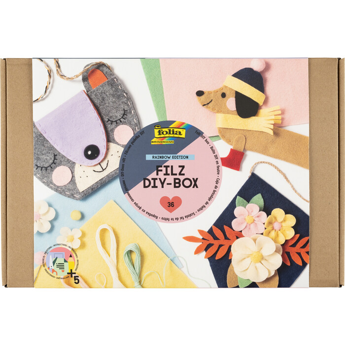 FOLIA Filz Bastelbox Rainbow Edition 36 Teile