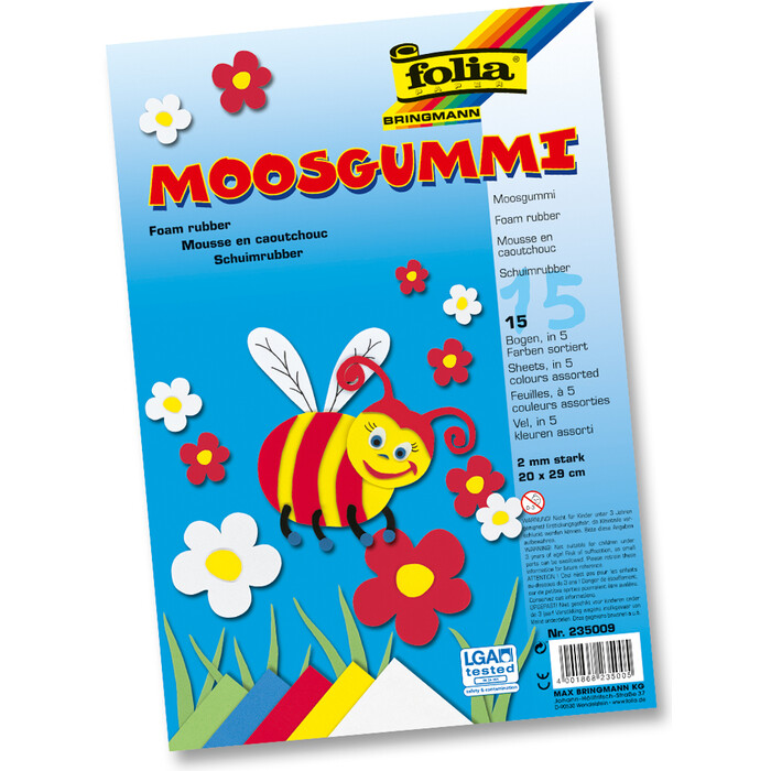 FOLIA Moosgummi 20 x 29 cm 15 Bögen