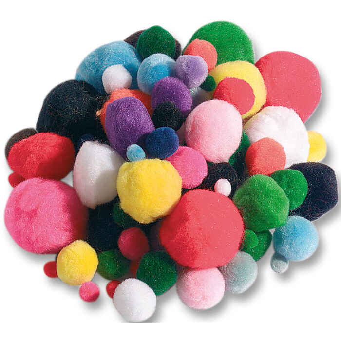 FOLIA Pompons 100 Stück mehrere Farben