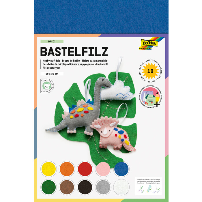 FOLIA Bastelfilz 10 Bögen 20 x 30 cm mehrere Farben