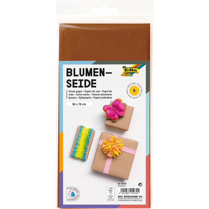 FOLIA Blumenseide 50 x 70 cm 5 Bögen braun