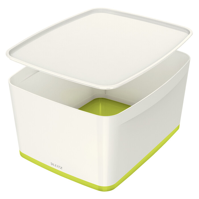 LEITZ My Box Aufbewahrungsbox mit Deckel 18 Liter weiß/grün