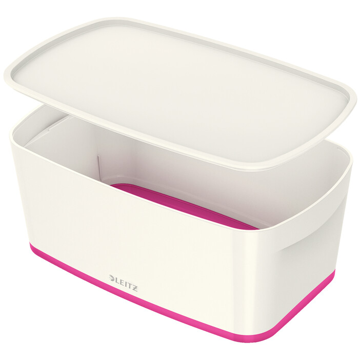 LEITZ My Box Aufbewahrungsbox mit Deckel 5 Liter weiß/pink