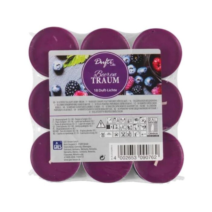 Duftlichter Beeren Traum Ø 3,8 cm 18 Stück violett
