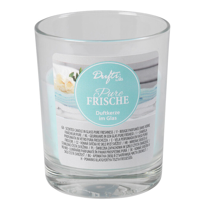 GIES Duftkerze im Glas Pure Frische 8,6 x 7 cm türkis