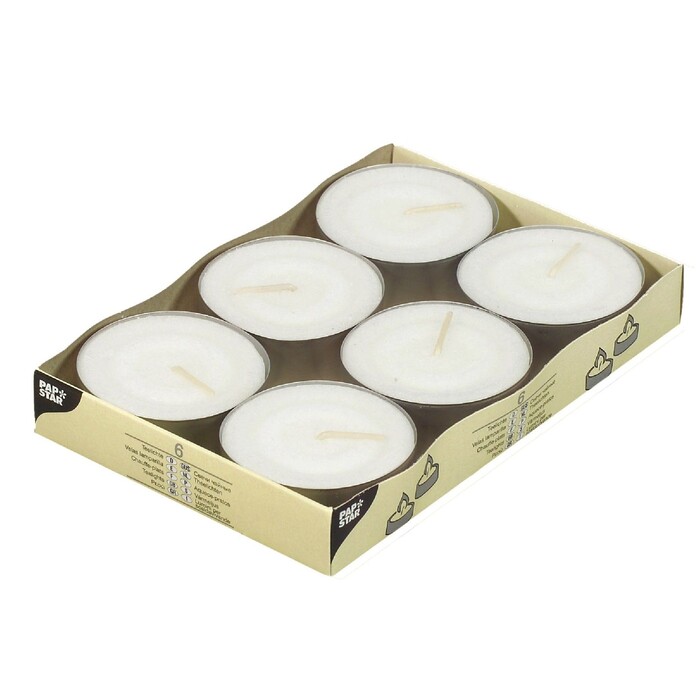 PAPSTAR Maxi-Lichter 6 Stück weiss