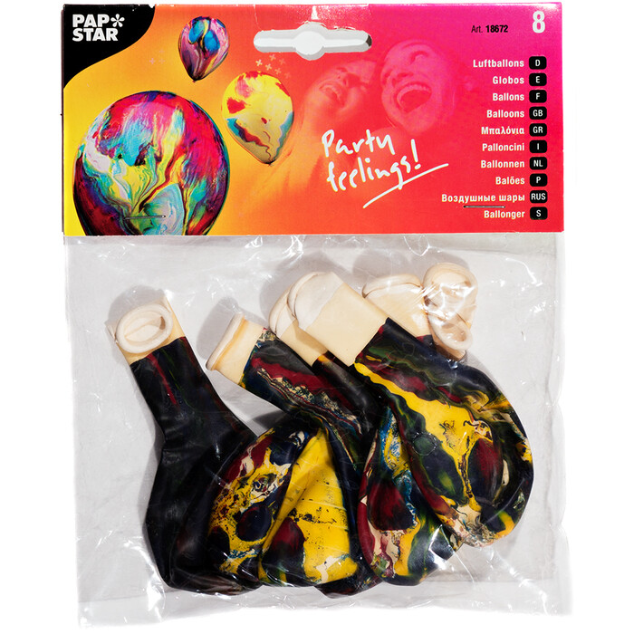 PAPSTAR Ballon marmoriert 8 Stück bunt
