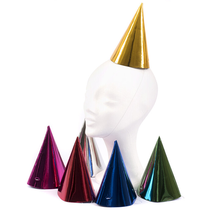 Hütchen - Metallic, 6 Stück, farbig sortiert
