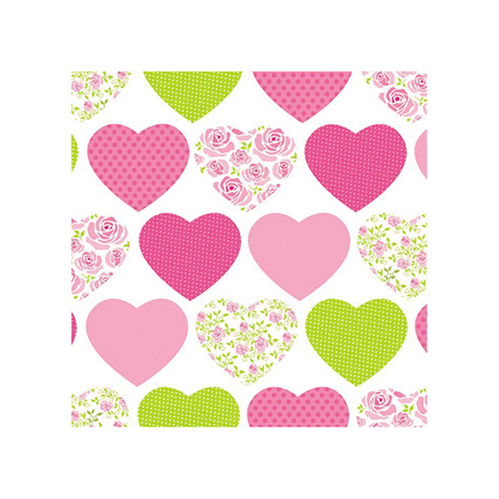 PAPSTAR Servietten Sweetheart 20 Stück 1/4-Falz 25 x 25 cm