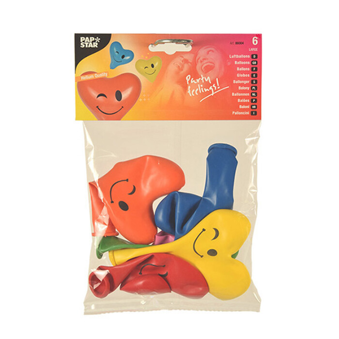 PAPSTAR Luftballon Heart Blinky ø 28 cm 6 Stück verschiedene Farben