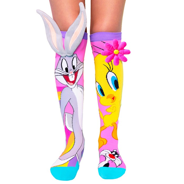 MADMIA Overknee-Socken Tweety & Bugs Bunny Socks 1 Paar Einheitsgröße bunt