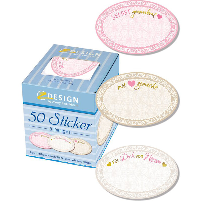 AVERY Zweckform Rollensticker 50 Stk. Selbstgemacht bunt