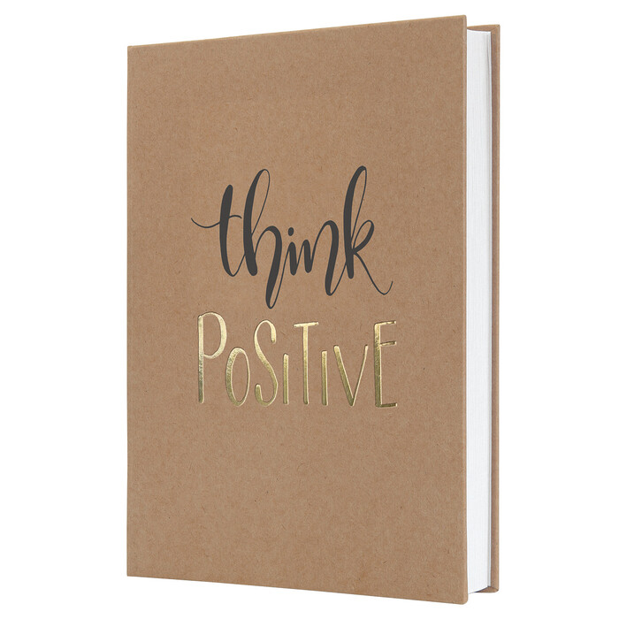 Notizbuch think positive A5 192 Seiten liniert braun
