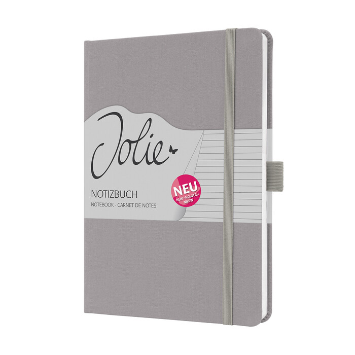 Notizbuch Jolie Pearl Grey A5 192 Seiten liniert grau