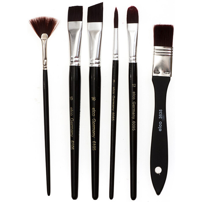 ELCO-PINSEL Pinsel-Set, 6 Teile, schwarz