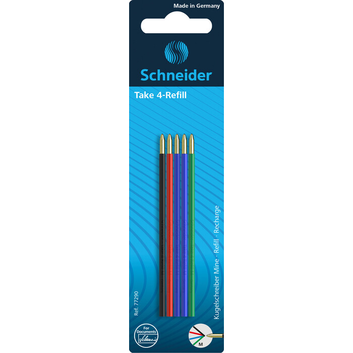 SCHNEIDER Kugelschreiberminen Take 4 Refill 5 Stück mehrfarbig